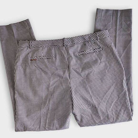 Tommy Hilfiger Womens Pants Sz 10 Black‎ White Checked Straight Stretch Classic - Picture 3 of 12